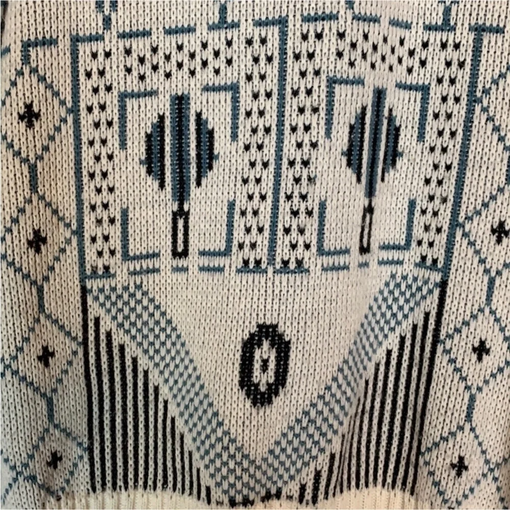 Vintage Aspertuck Trading Company crewneck sweater with geometric pattern Large